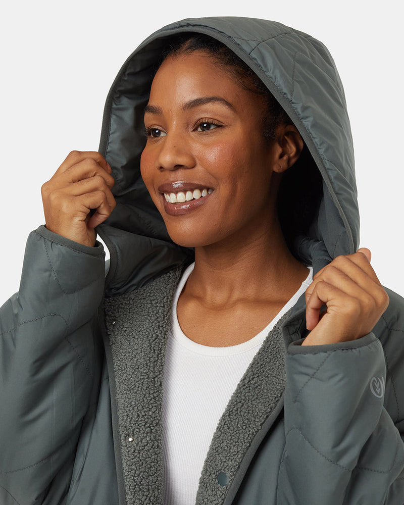 Green-Reversible-Boucle-Hooded-Jacket