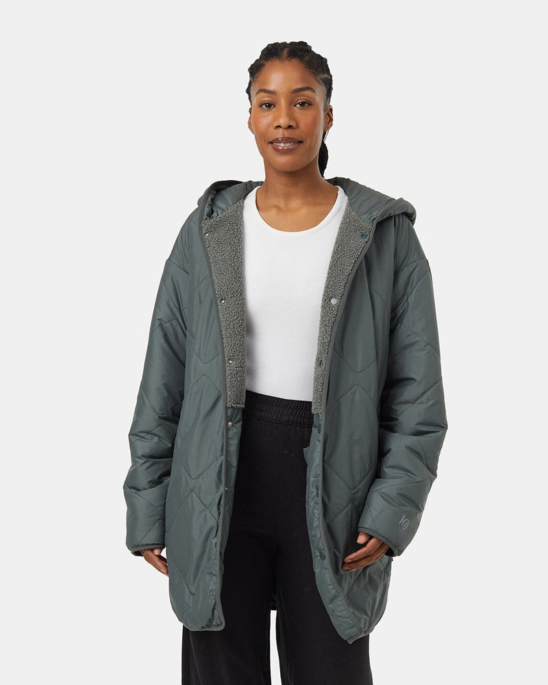 Green-Reversible-Boucle-Hooded-Jacket