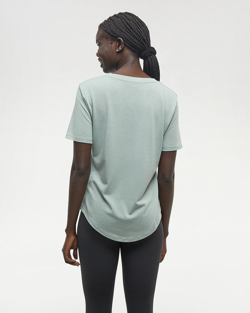 Green-TreeBlend-V-Neck-T-Shirt