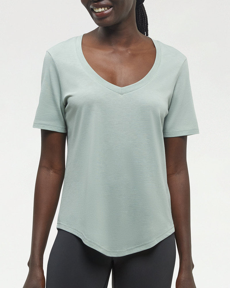 Green-TreeBlend-V-Neck-T-Shirt