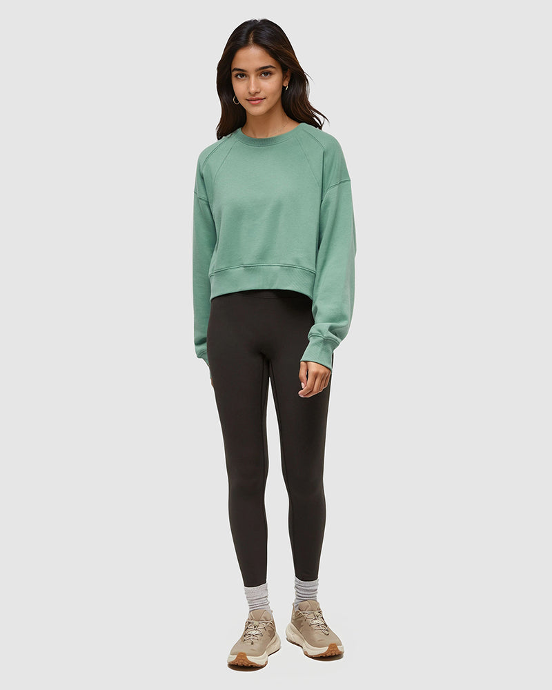Green-TreeFleece-Oversized-Cropped-Crew