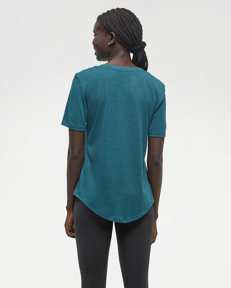 Green-V-Neck-Short-Sleeve-T-Shirt