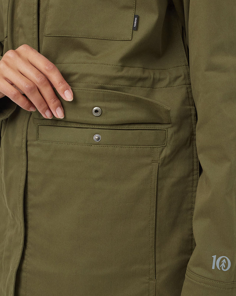 Green-Water-Repellent-Mock-Collar-Zip-Up-Jacket