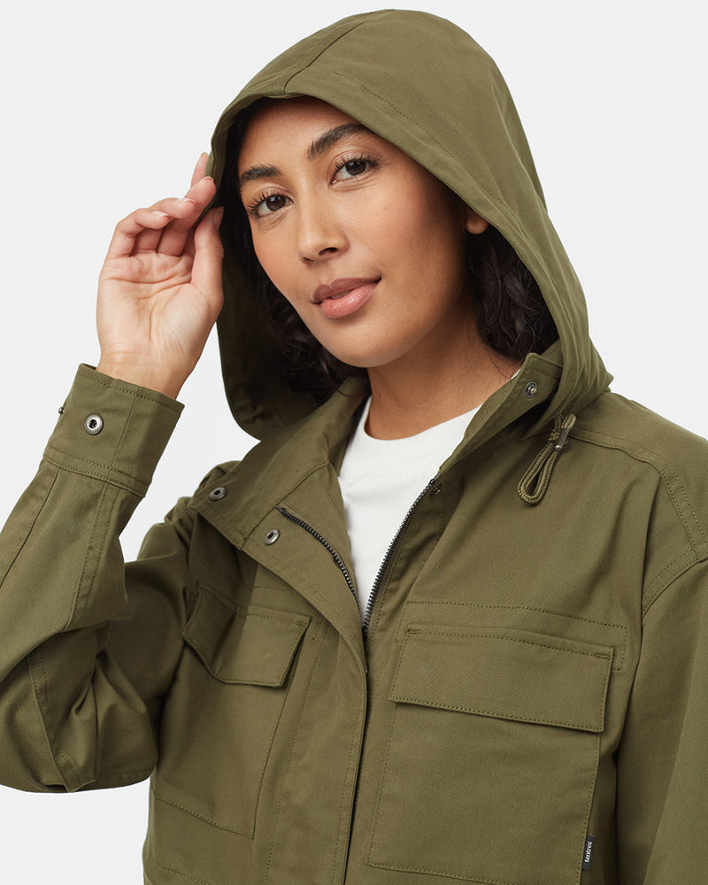 Green-Water-Repellent-Mock-Collar-Zip-Up-Jacket