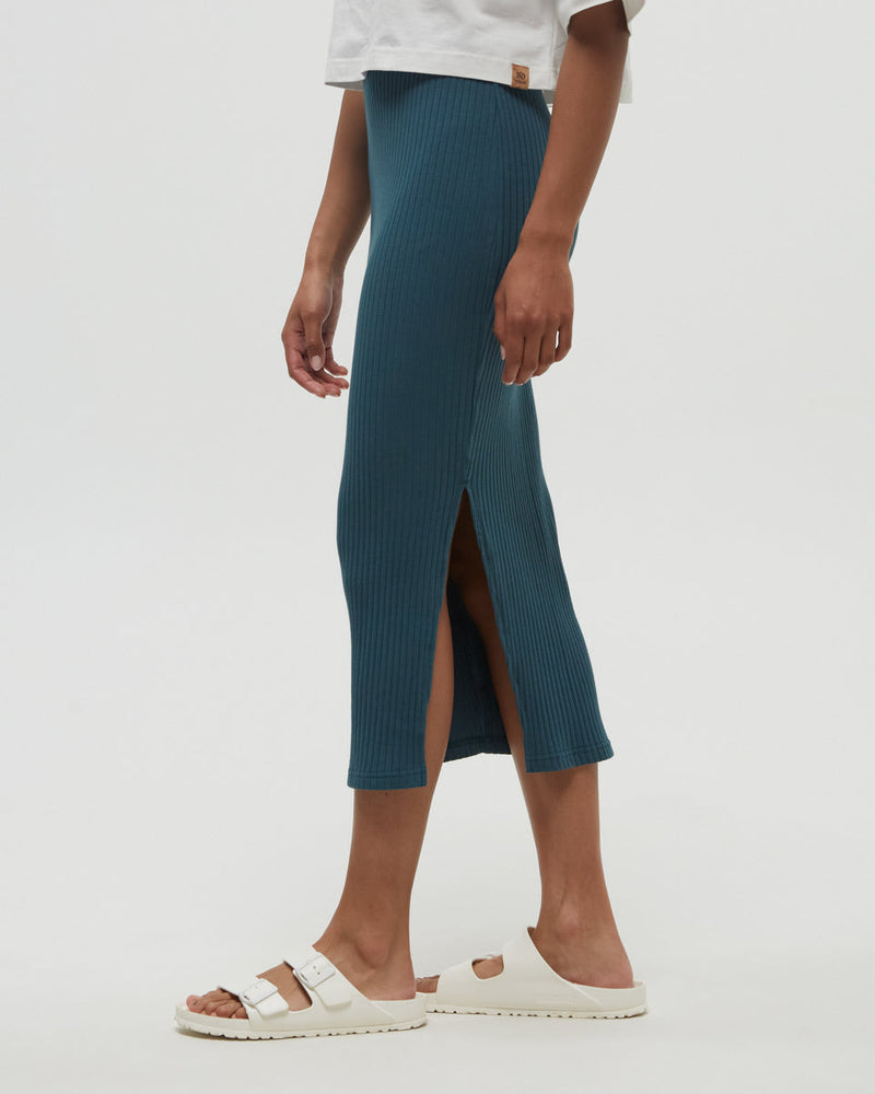 Green-Womens-High-Rise-Midi-Skirt