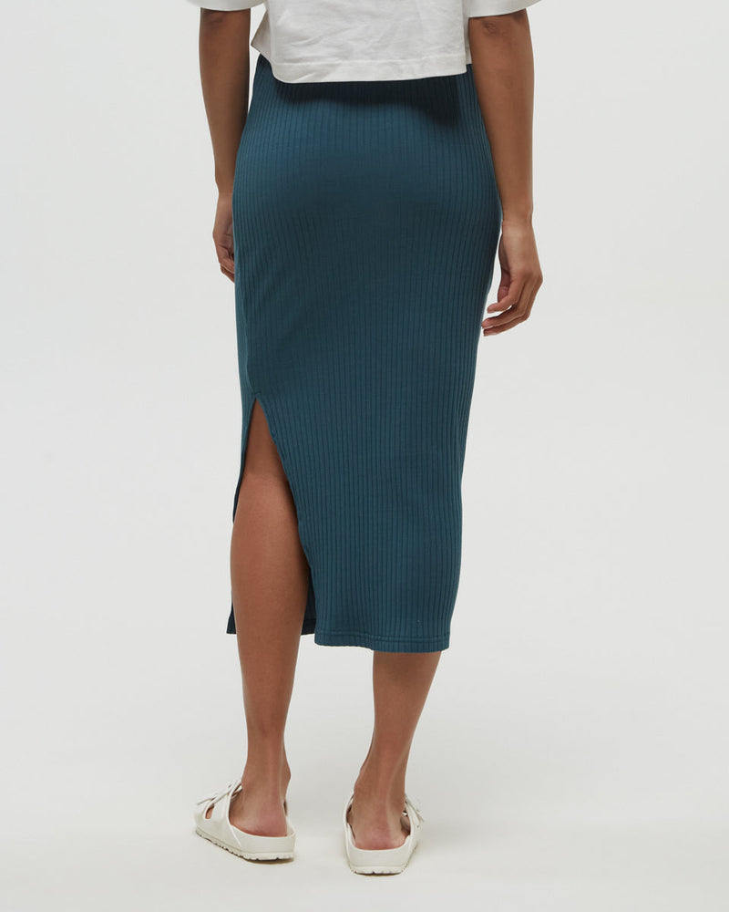 Green-Womens-High-Rise-Midi-Skirt