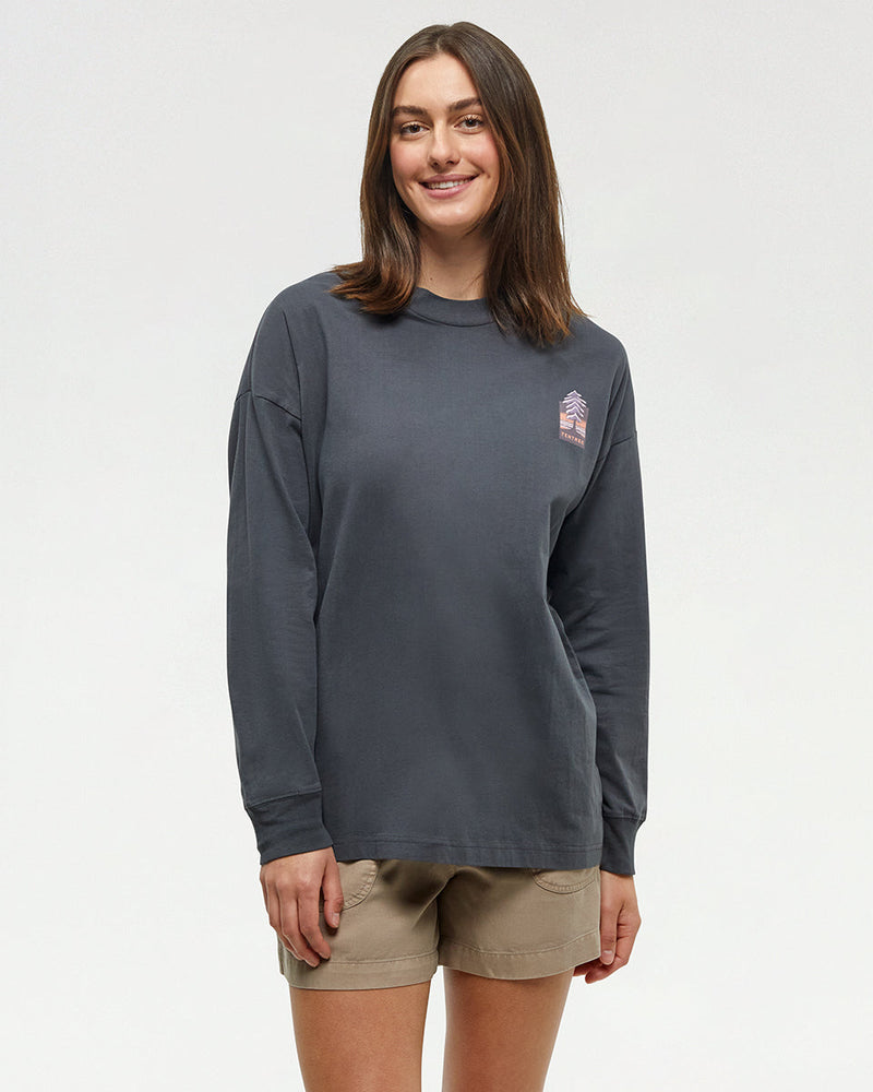 Grey-Crew-Neck-Graphic-Longsleeve-Top