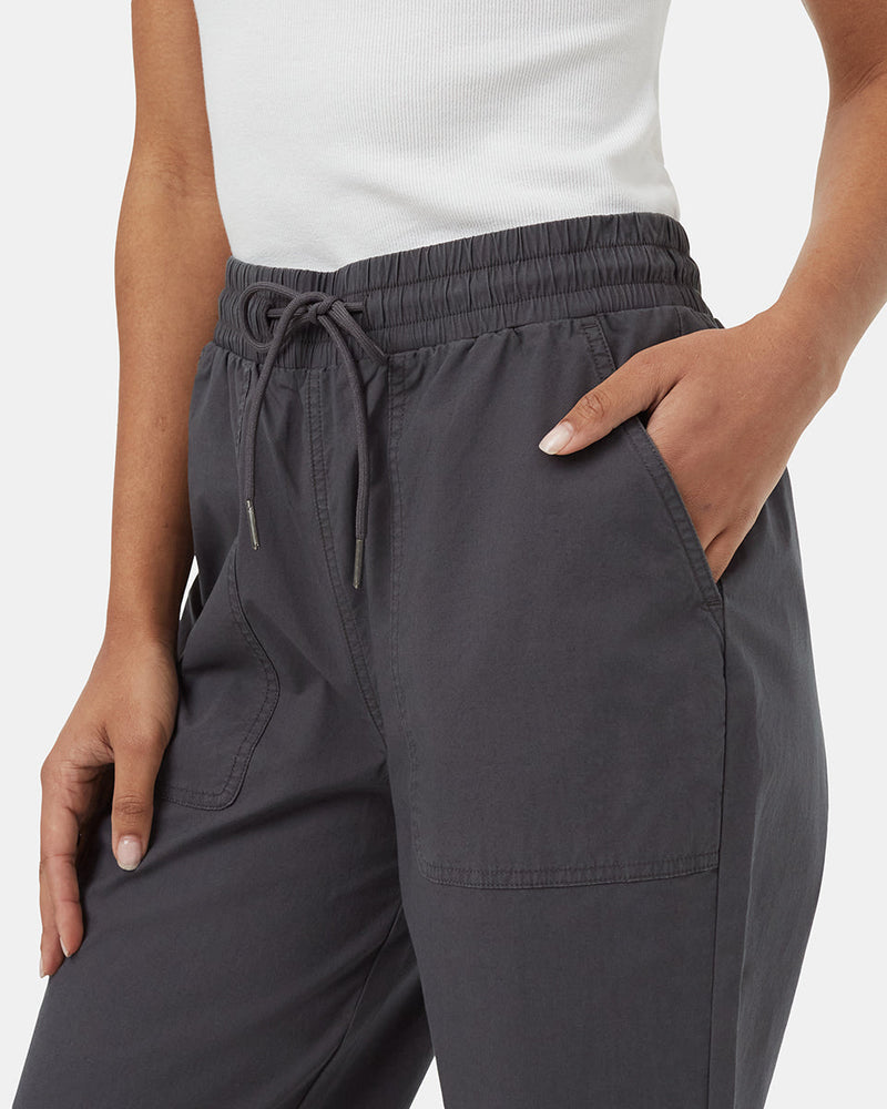 Grey-Mid-Rise-Full-Length-Elastic-Cuff-Pant