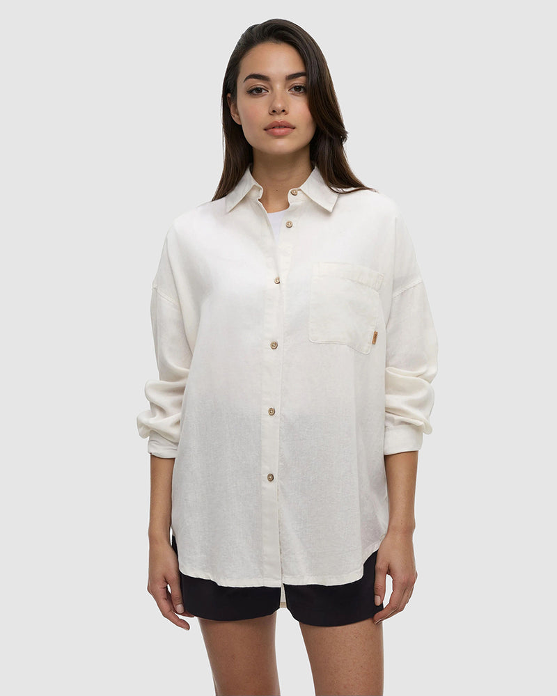 Oatmeal-Oversized-Fit-Button-Up-Longsleeve-Shir