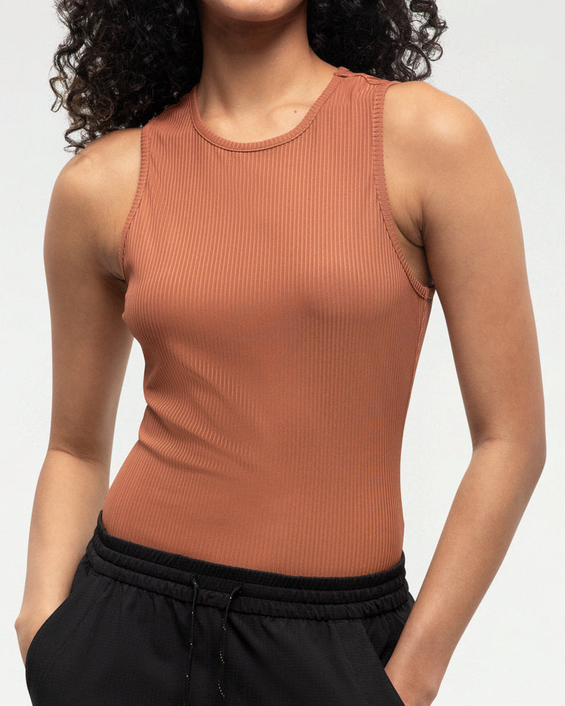 Orange-High-Neck-Slim-Fit-Quick-dry-Tank-Top