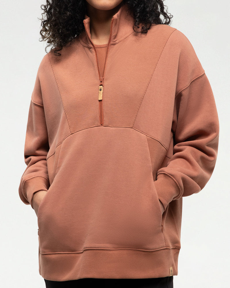 Orange-Mock-Collar-14-Zip-Up-Fleece
