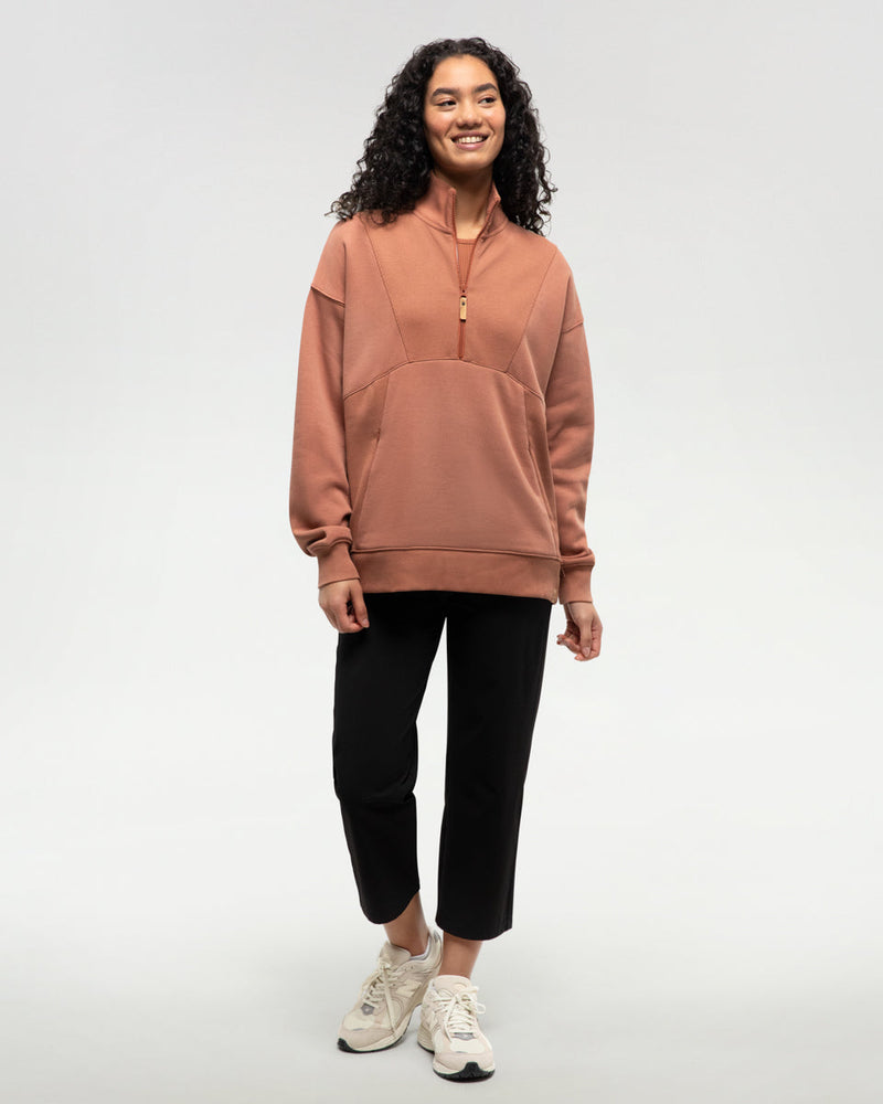 Orange-Mock-Collar-14-Zip-Up-Fleece