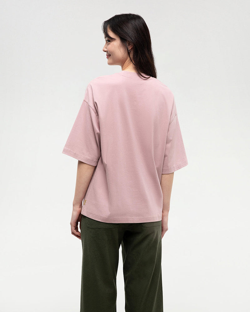 Pink-Organic-Cotton-Regeneratively-Grown-Crew-Neck-Oversized-Shortsleeve-T-Shirt