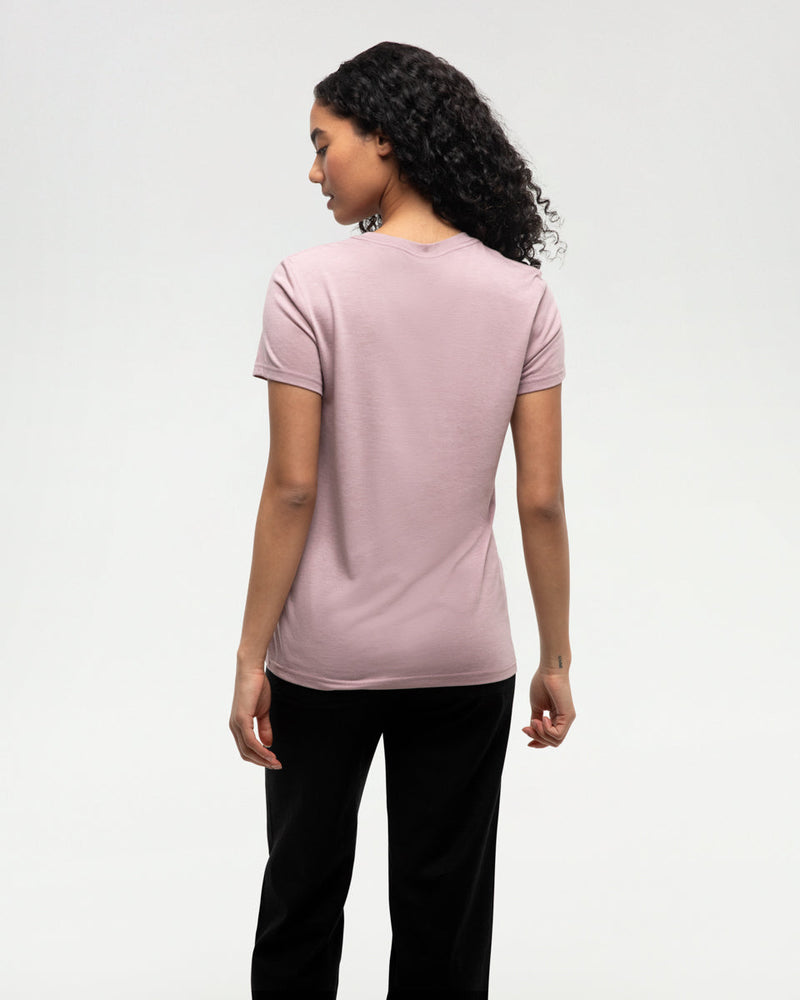 Pink-Recycled-Polyester-Crew-Neck-T-Shirt