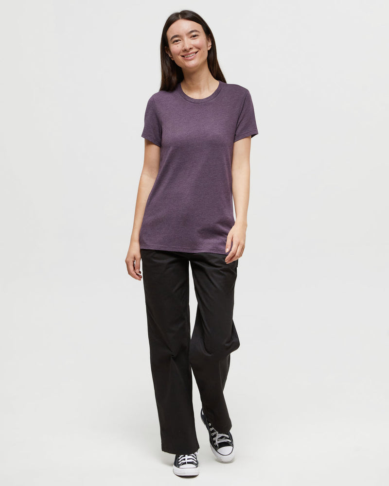 Purple-Recycled-Polyester-Crew-Neck-Tee