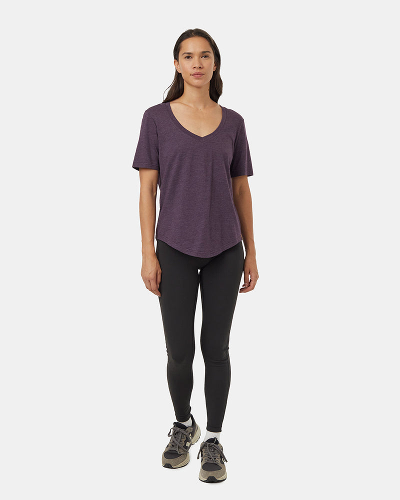 Purple-V-Neck-Short-Sleeve-T-Shirt