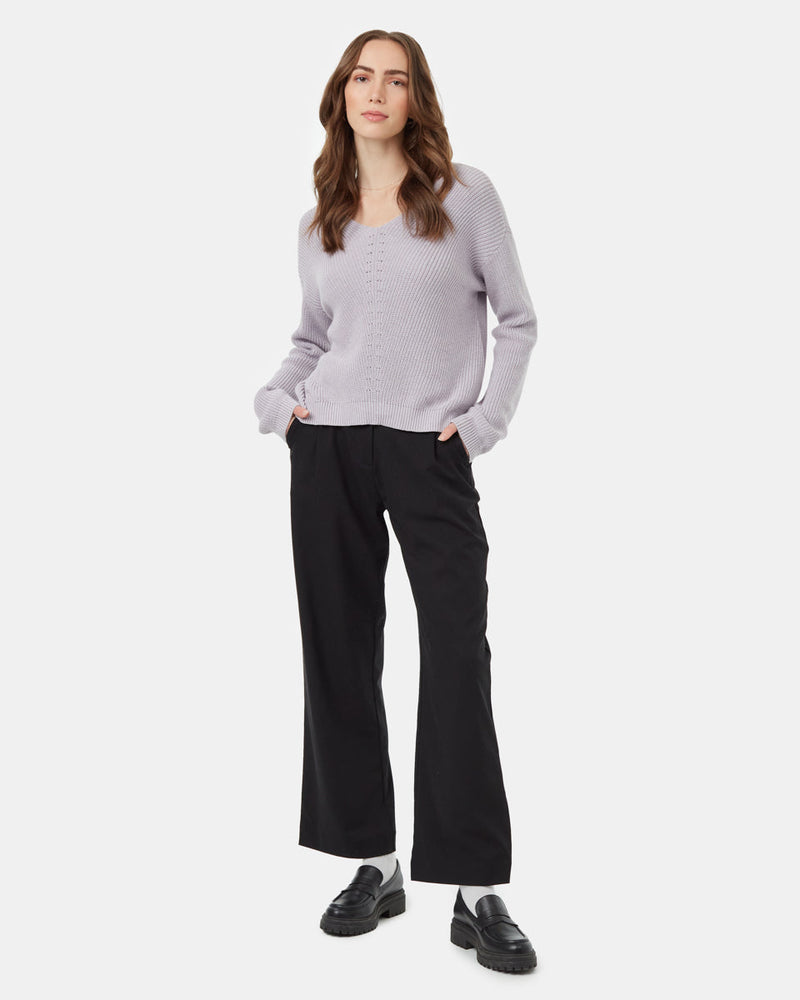 Purple-Womens-Organic-Cotton-V-Neck-Jumper