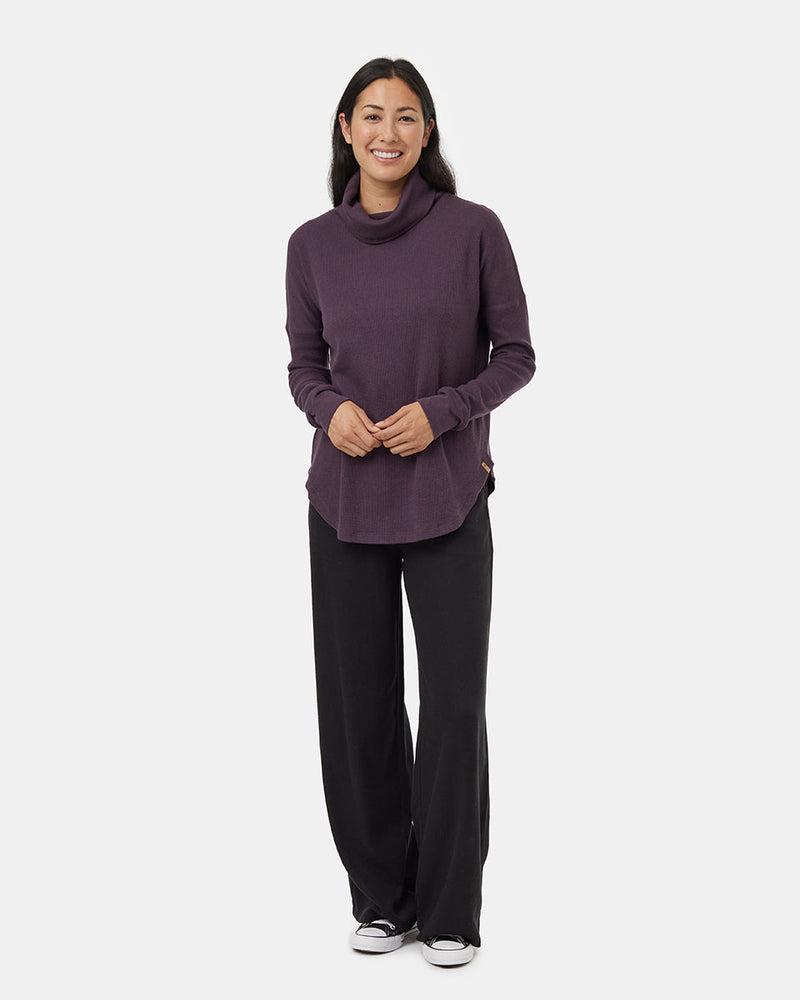 Purple-Womens-Waffle-Knit-Sweater