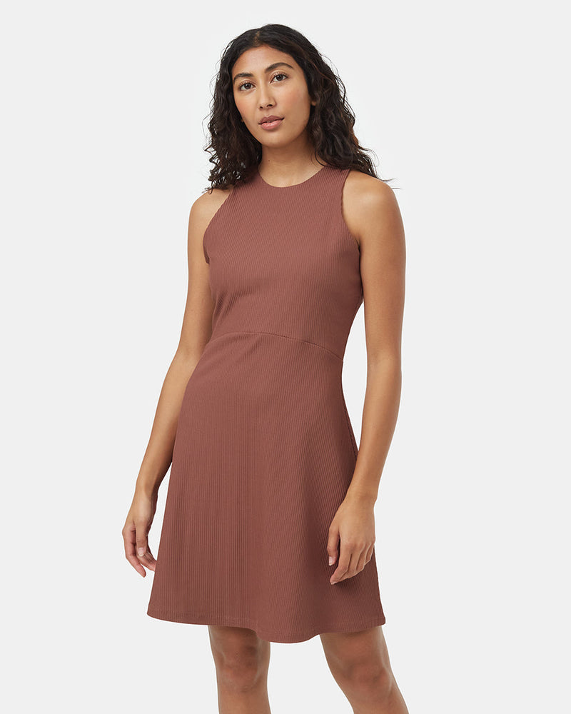 Red-Knee-Length-Slim-Fit-Quick-dry-Tank-Dress