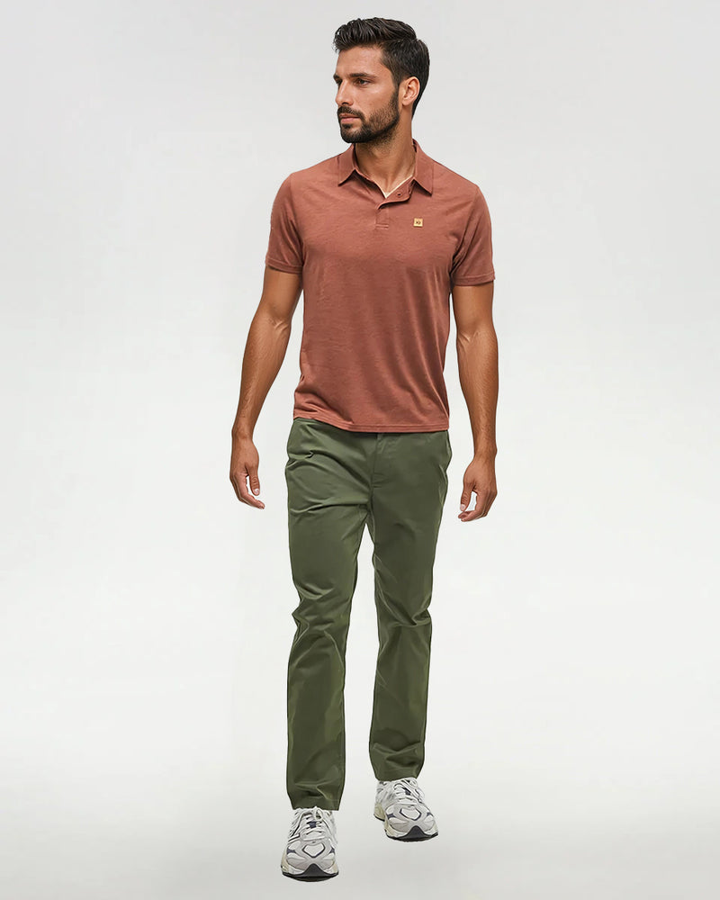 Red-Mens-Short-Sleeve-Polo-Neck-T-Shirt