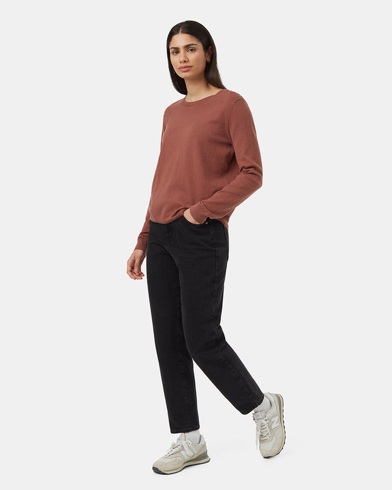 Red-Organic-Cotton-Crew-Neck-Long-Sleeve-Sweater