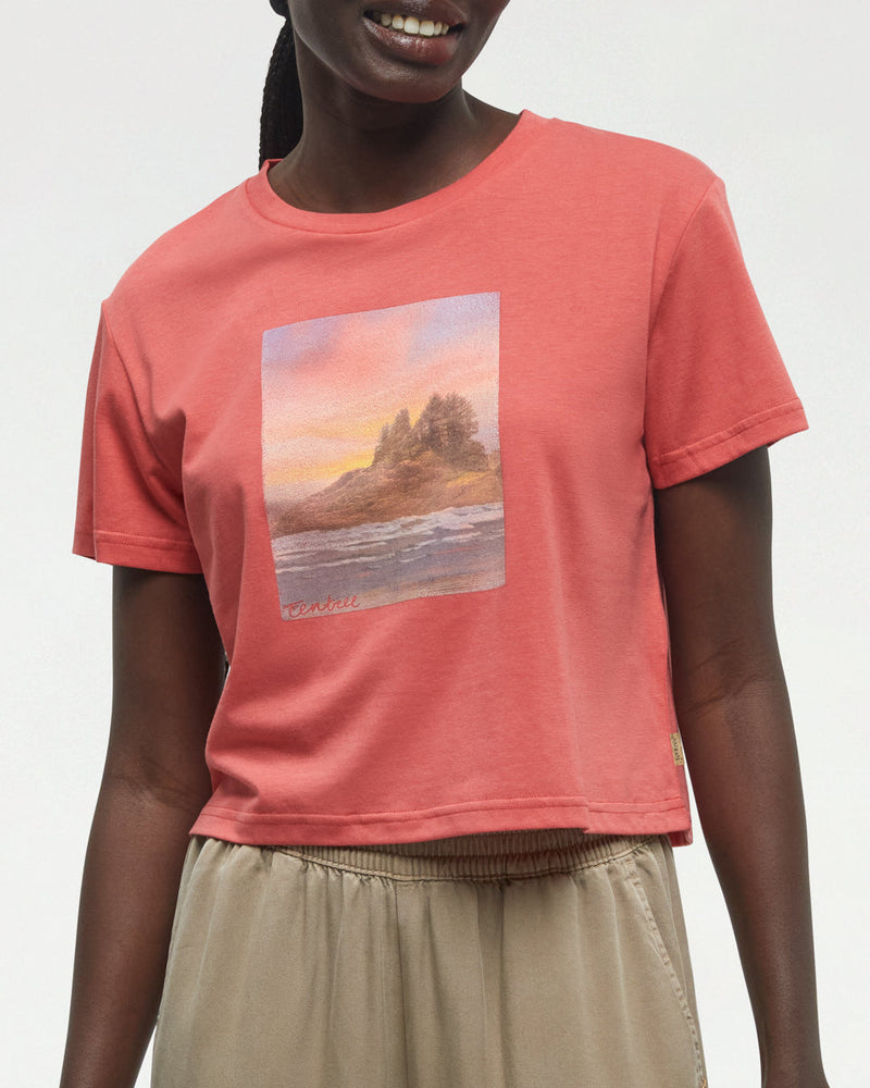 Red-Relax-Fit-Printed-Graphic-Cropped-T-shirt