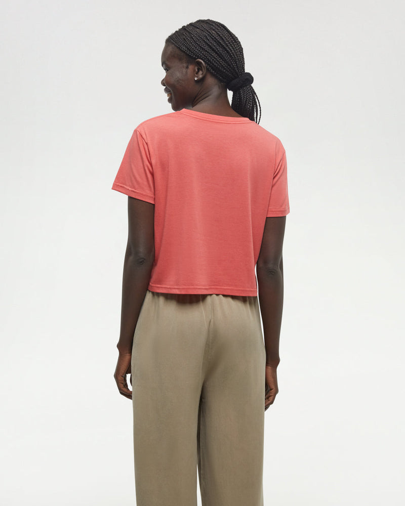 Red-Relax-Fit-Printed-Graphic-Cropped-T-shirt