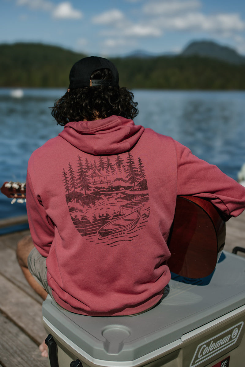Red-Relaxed-Graphic-Hoodie