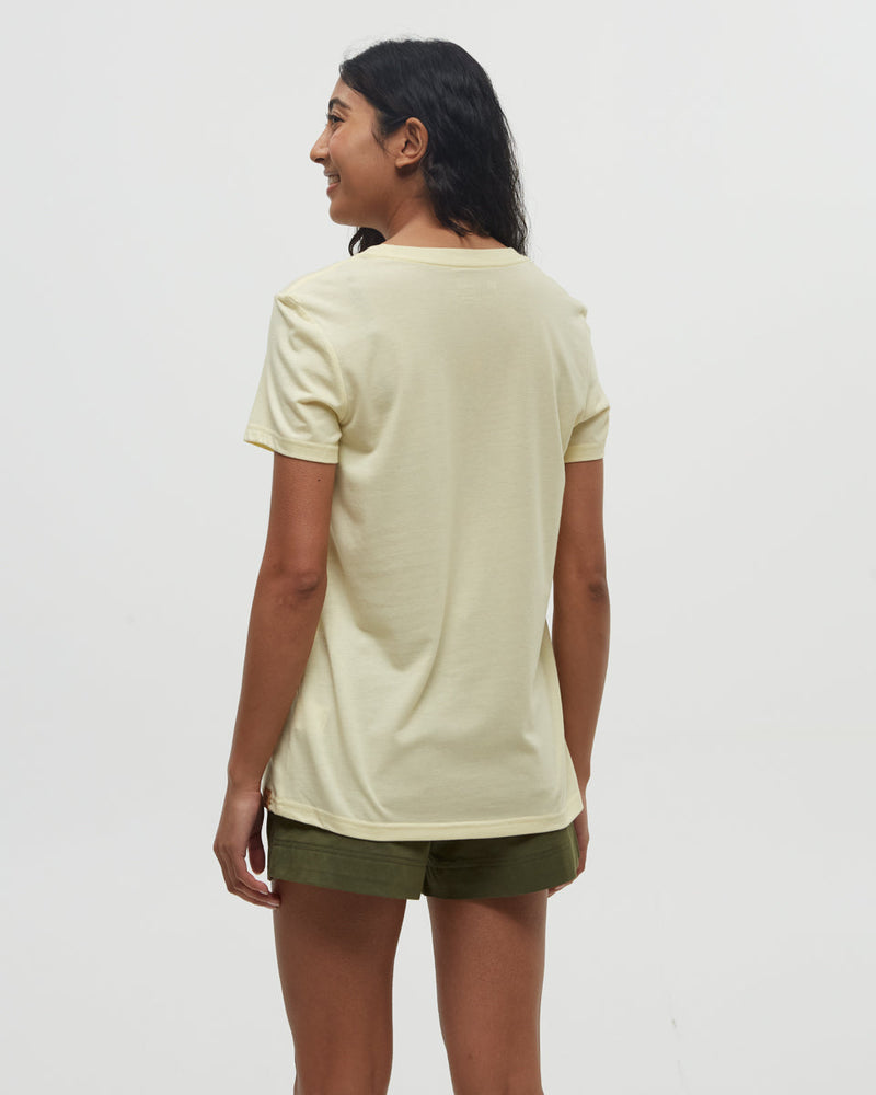 Yellow-Recycled-Polyester-Crew-Neck-T-Shirt