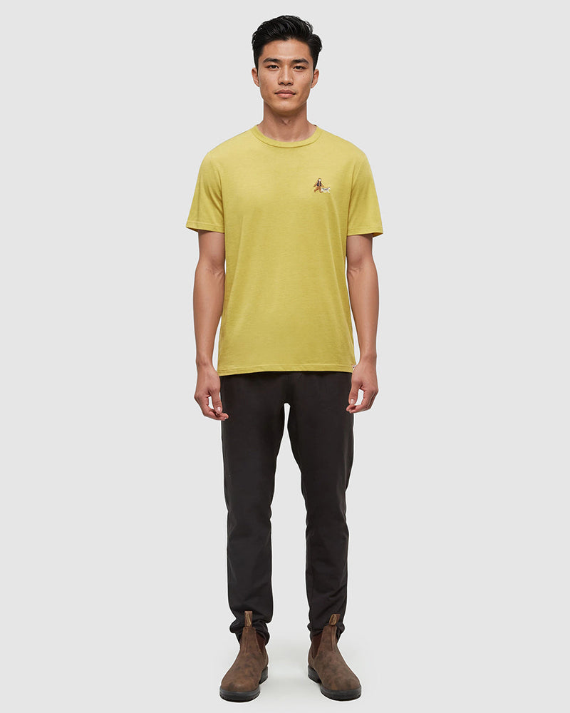 Yellow-Regular-Fit-Embroidered-Graphic-T-Shirt