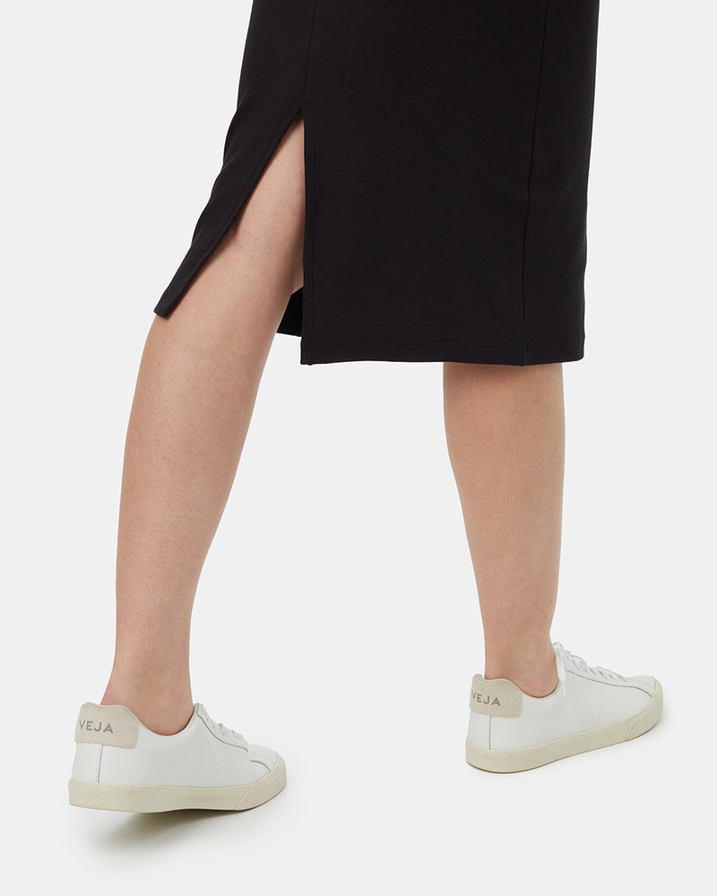 Black-Womens-Organic-Cotton-Knit-Dress
