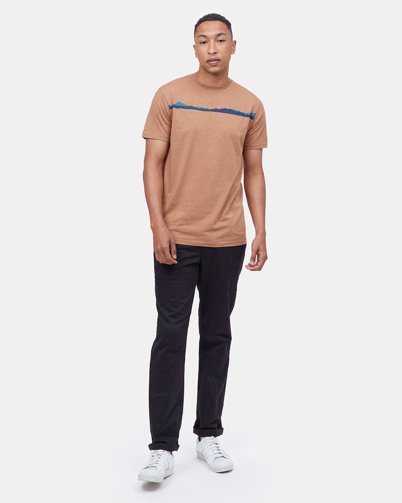 Brown Graphic Crew Neck Men's T-Shirt