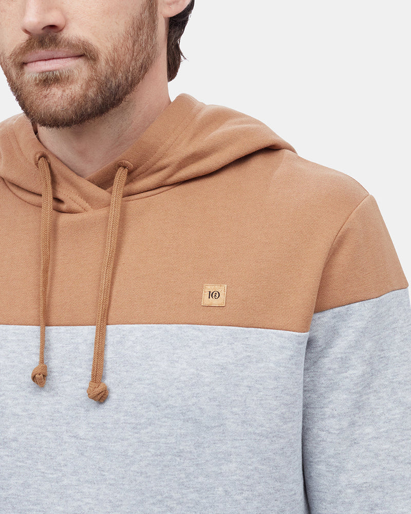Brown,Gray Men's Stripe Pullover Hoodie