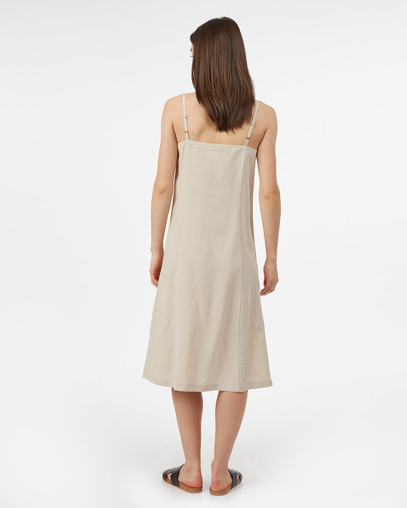 Gray Women's Button V-Neck Tank Dress