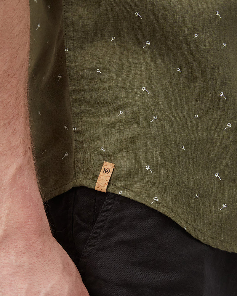Green Men's Short Sleeve Polo Neck Shirt