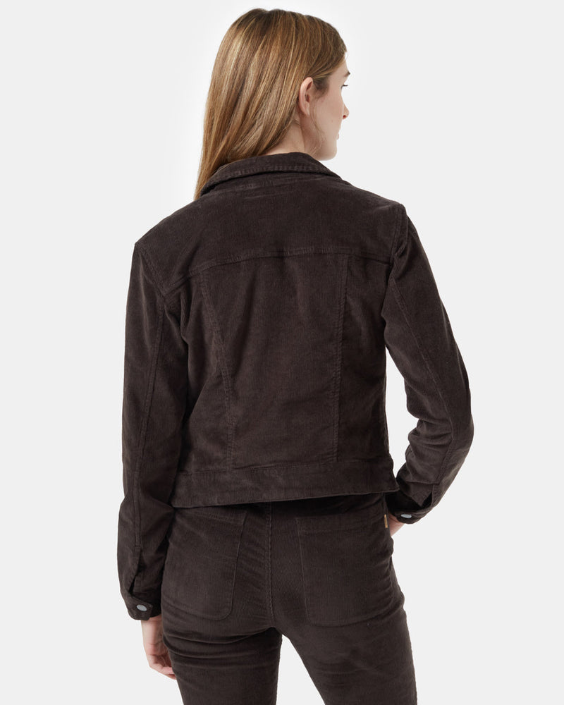 Green Womens Button-Up Corduroy Jacket