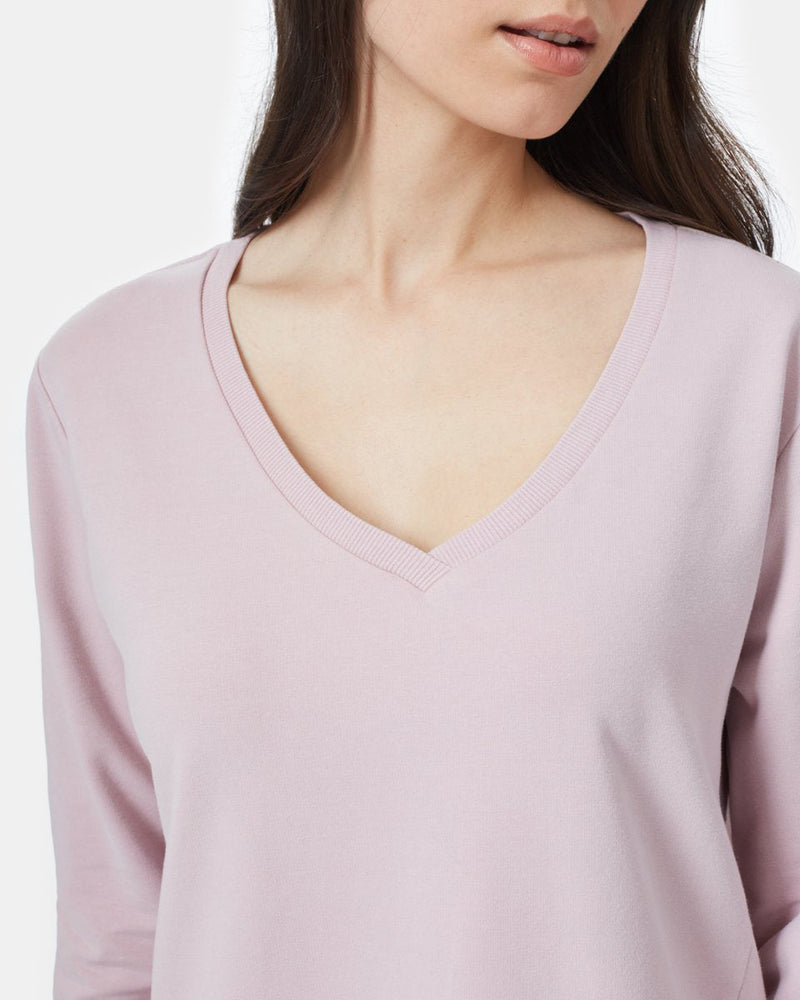 Pink Women's V-Neck Tunic Top