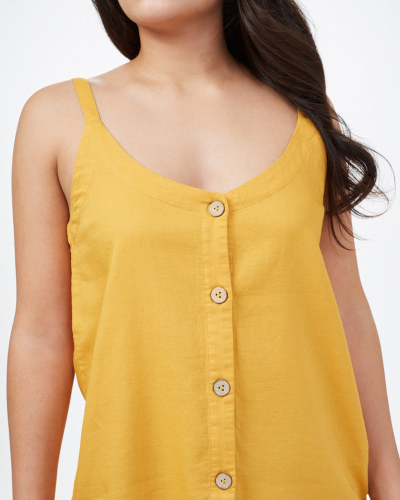 Yellow Women's Button Front Tank Top