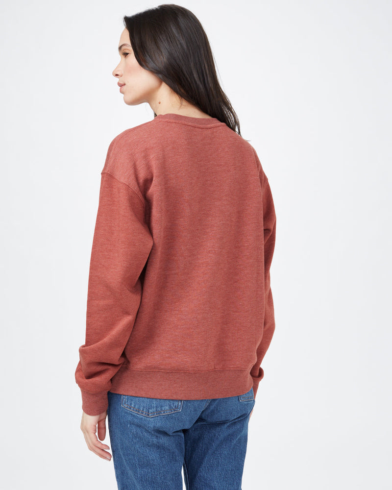 Red Women's Embroidered Crew Neck
