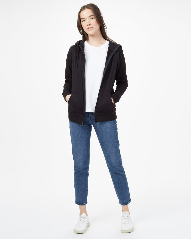 Black Women's Organic Cotton Hooded Zip-Up