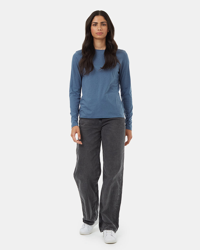 Blue Women's Basic Longsleeve T-Shirt