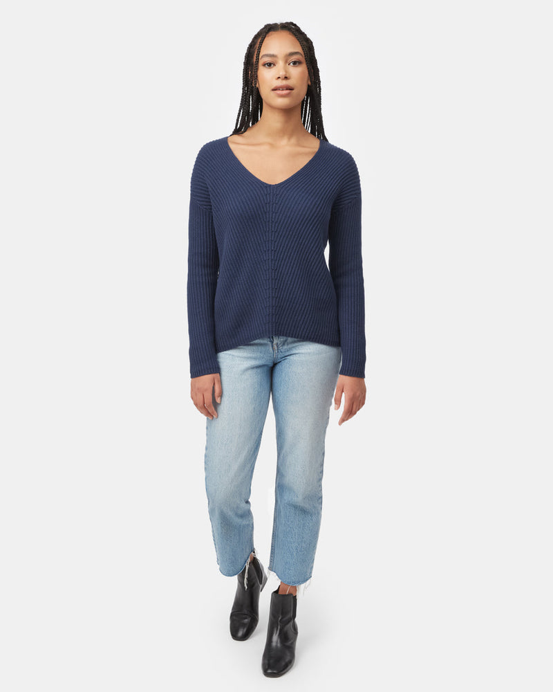 Women's Organic Cotton V-Neck Jumper