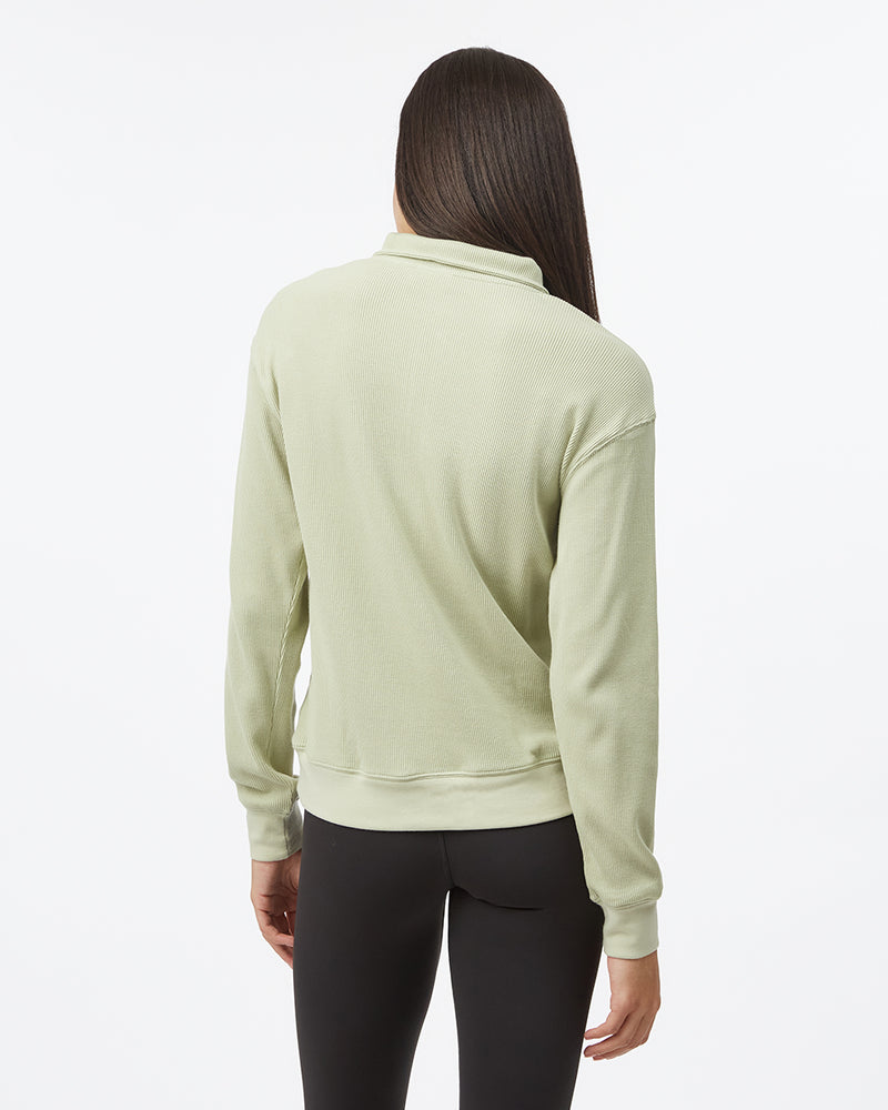 Women's Waffle Knit Half Zip Sweatshirt