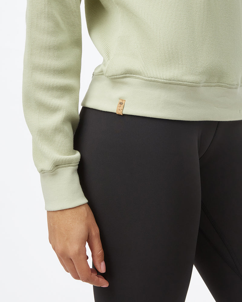 Women's Waffle Knit Half Zip Sweatshirt